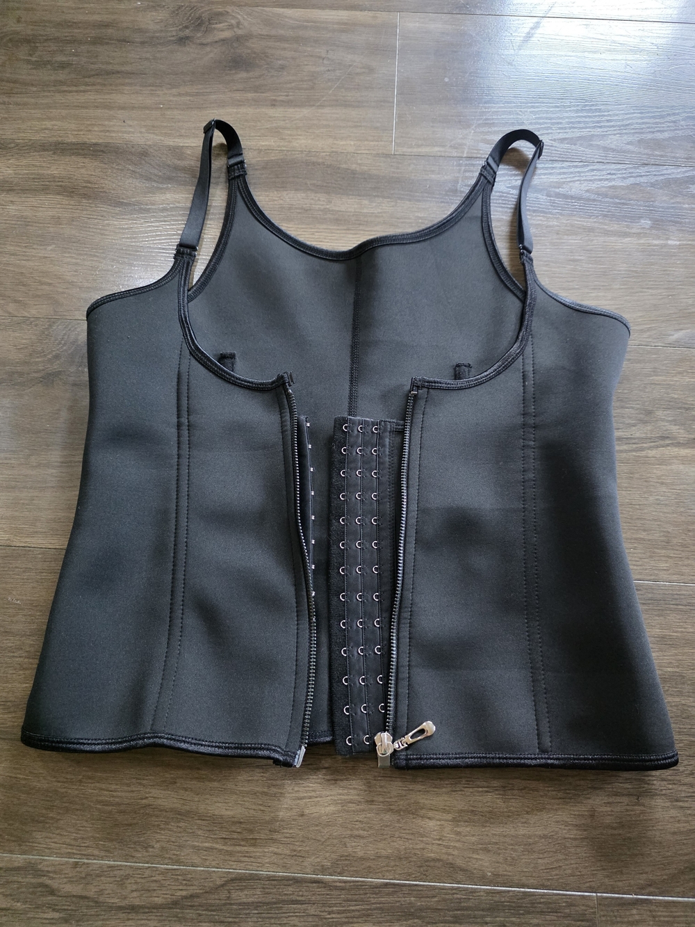 Neoprene Waist Trainer Vest Zipper Hook Adjustable Strap Sauna Sweat Black XL